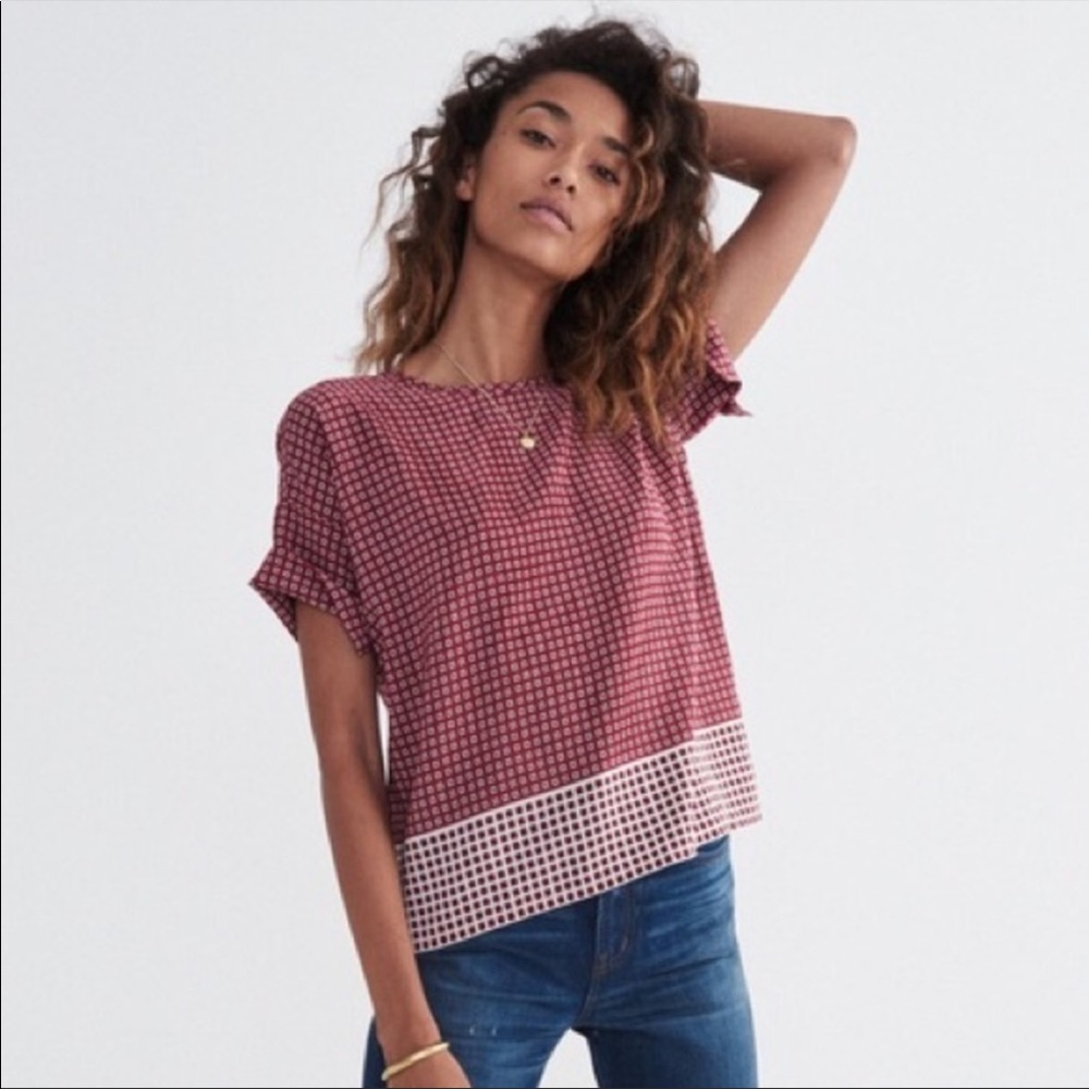 Madewell silk bow-back tee